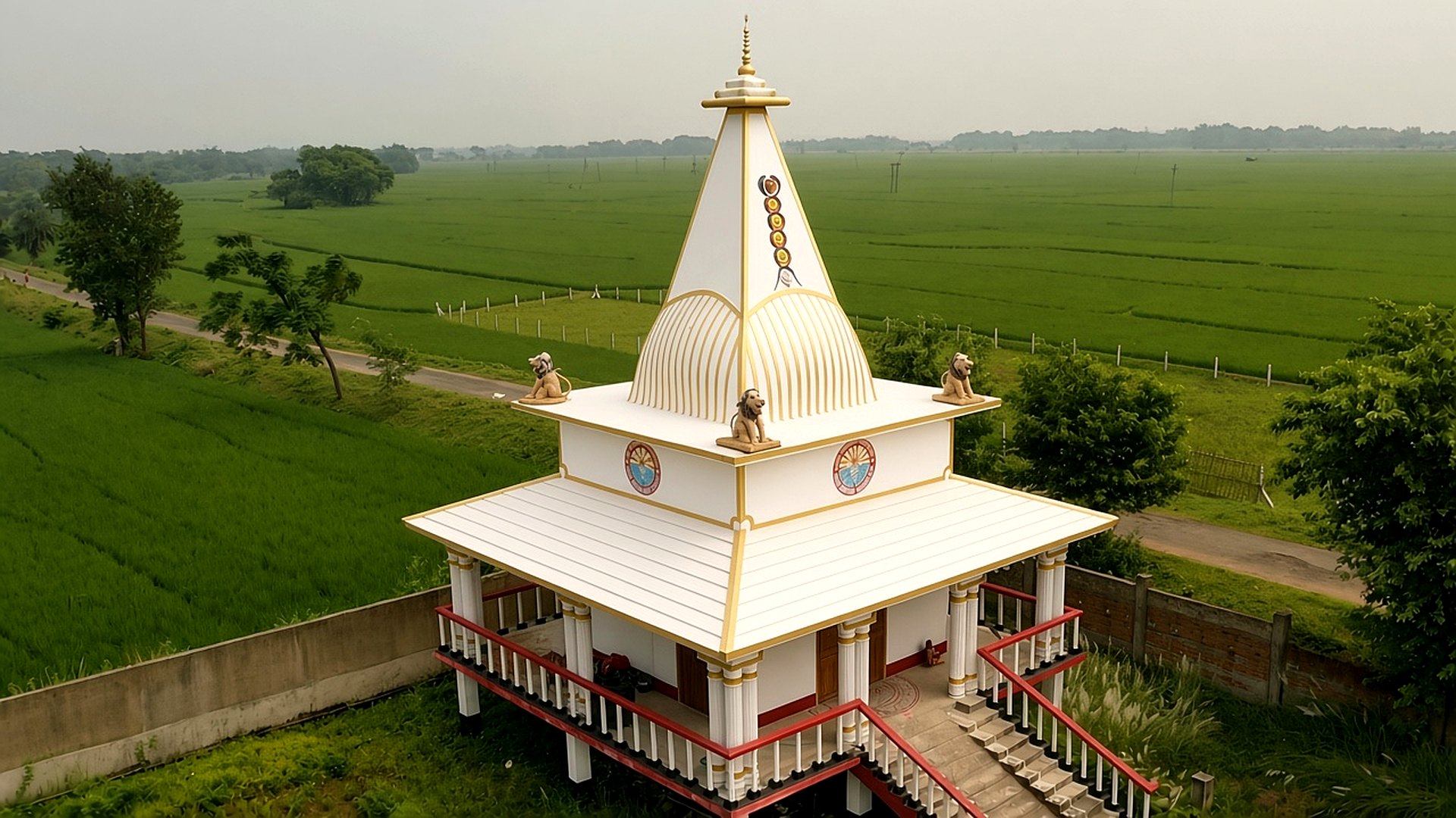 The Ashram temple in the fields of Gopikantapur